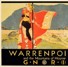 Original Vintage Poster Warrenpoint And The Mountains Of Mourne Ireland Railway