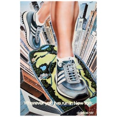 Original Vintage Poster Wherever You Live Run In New York Adidas Originals Shoes