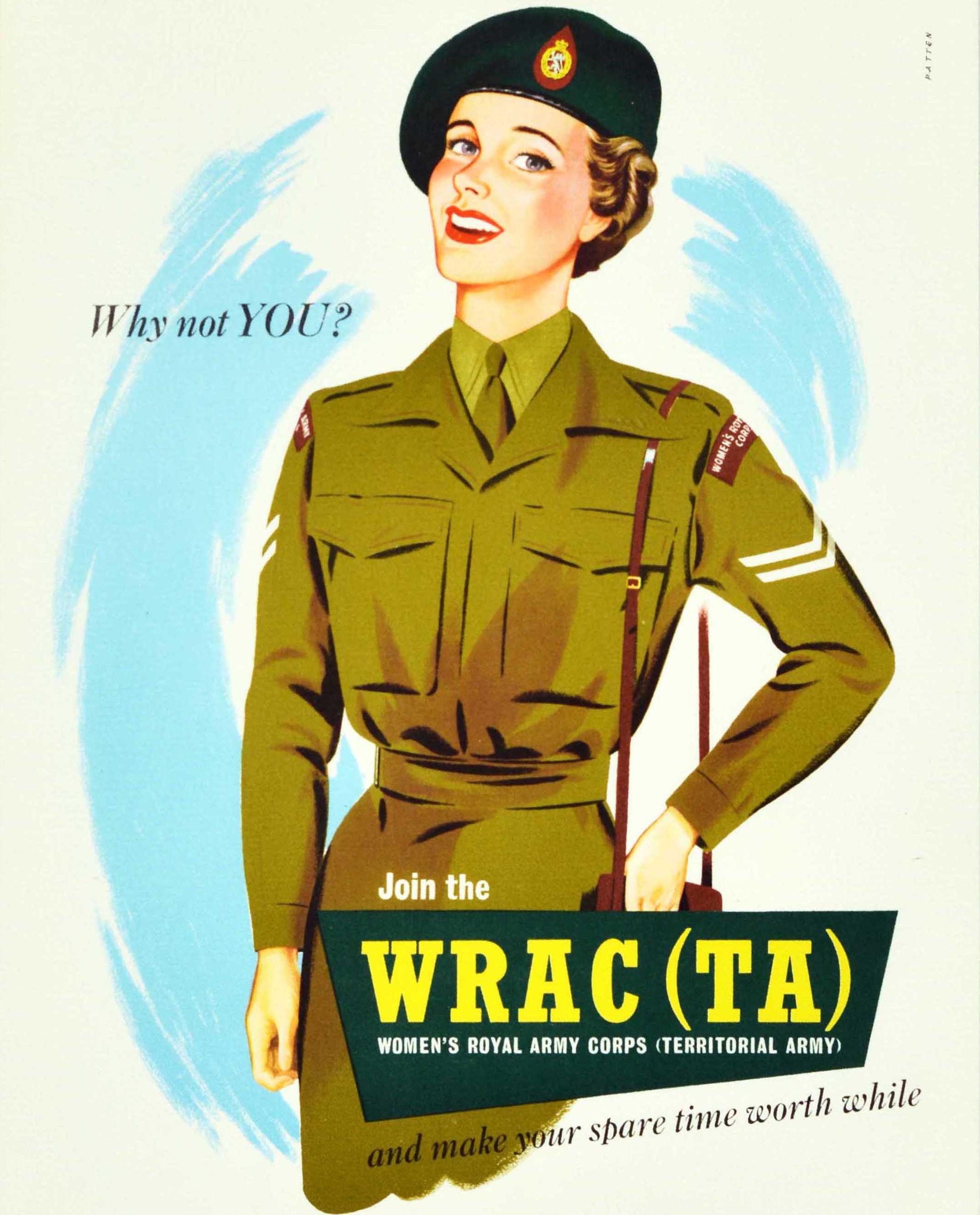 Original Vintage-Poster Why Not You Women's Royal Army Corps Territorial Army im Zustand „Hervorragend“ im Angebot in London, GB