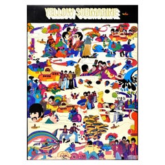 Poster originale d'epoca Yellow Submarine The Beatles Sgt. Pepper Musica Film Arte
