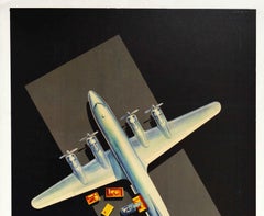 Original Vintage Poster Your Freight By KLM Royal Dutch Airlines Midcentury Art