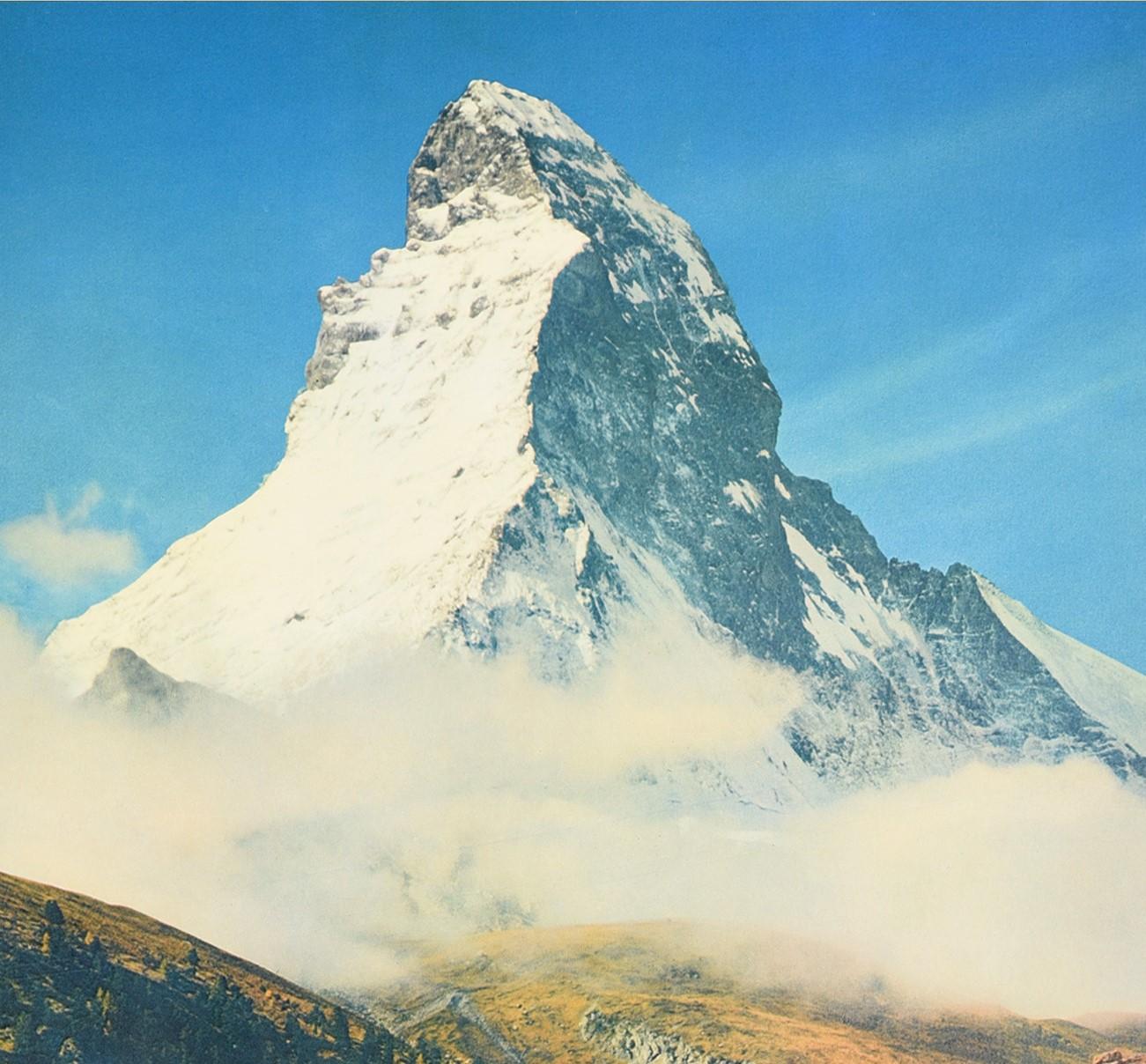 Original Vintage Poster Zermatt Schweiz Matterhorn Berg Cervin Reisen (Schweizerisch)