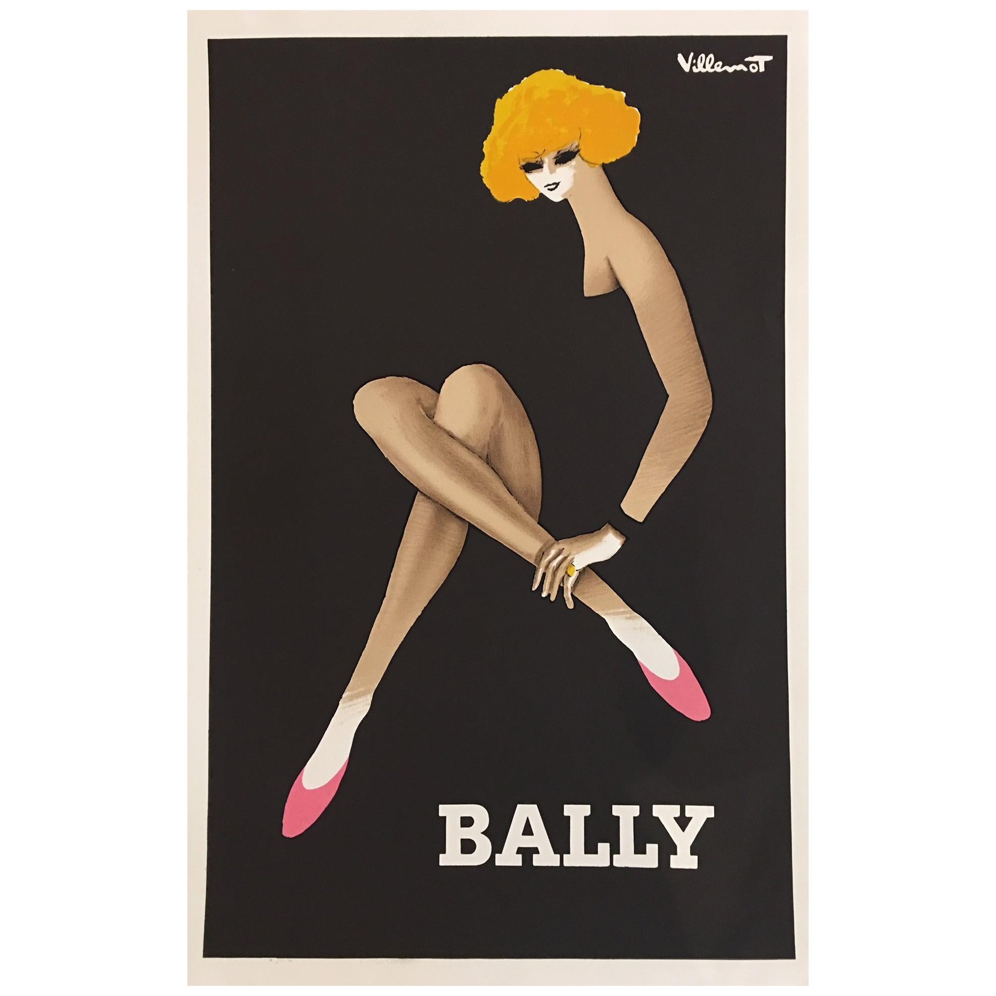 Original Vintage PosterBally Blonde by Bernard Villemot 1982 Lithograph poster
