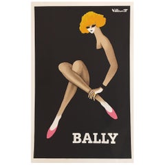 Original Vintage PosterBally Blonde by Bernard Villemot 1982 Lithograph poster