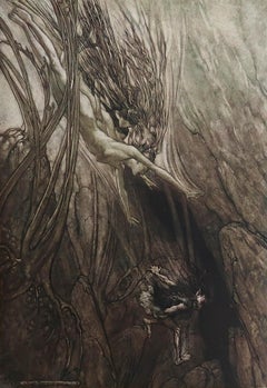 Original Vintage Print by Arthur Rackham, 1910.