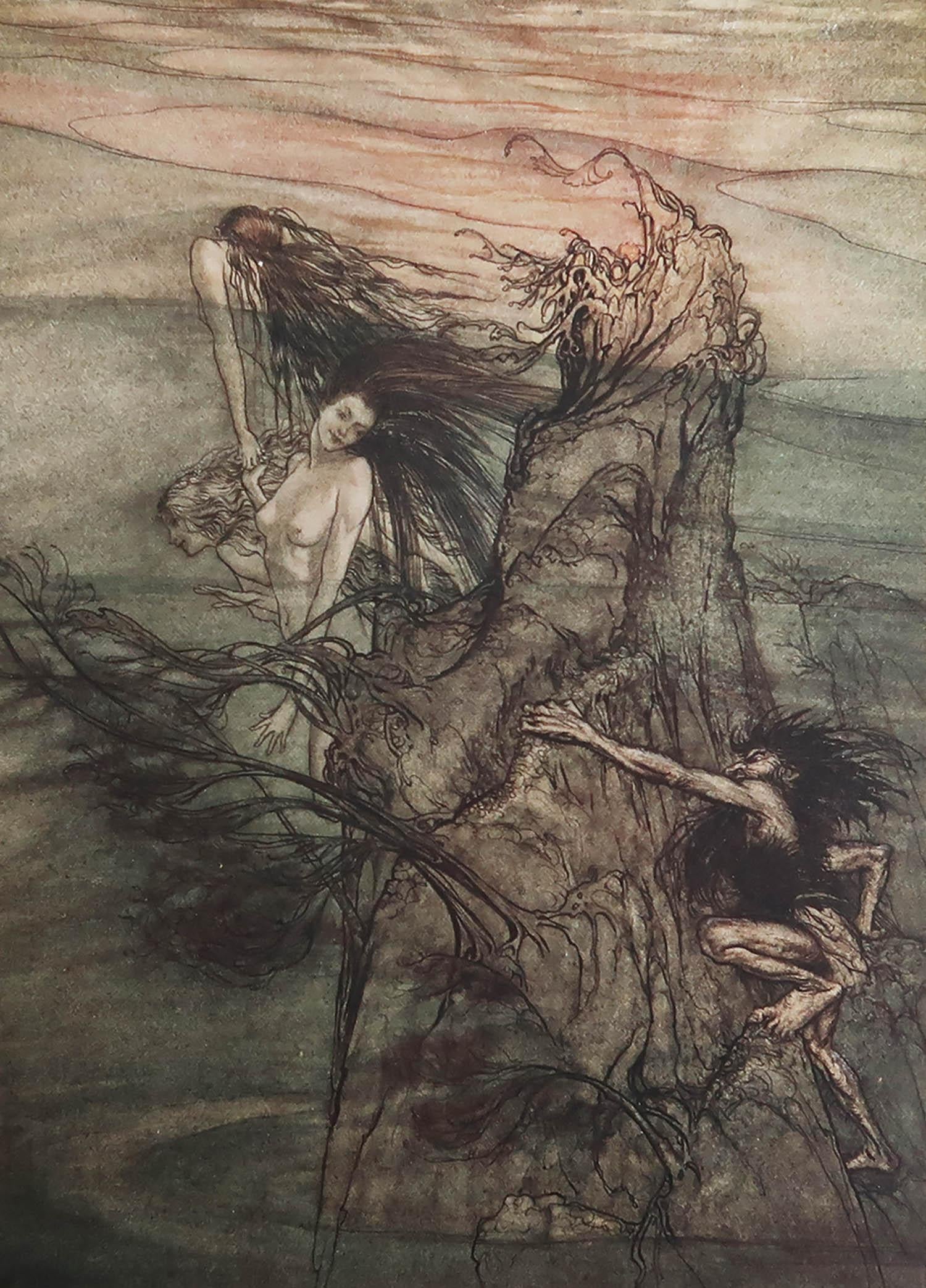 Wunderschönes Bild von Arthur Rackham.

Es handelt sich um eine der Illustrationen zu Wagners 