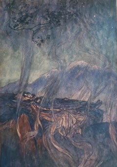 Impression vintage originale d'Arthur Rackham, 1910.