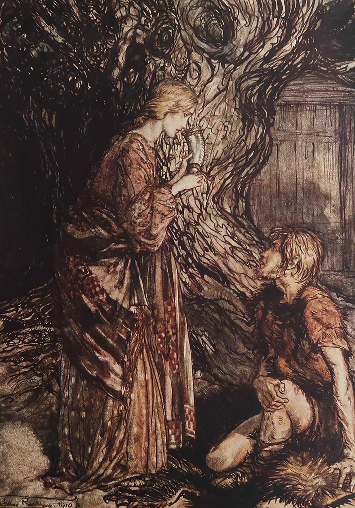 Wunderschönes Bild von Arthur Rackham.

Es handelt sich um eine der Illustrationen zu Wagners 
