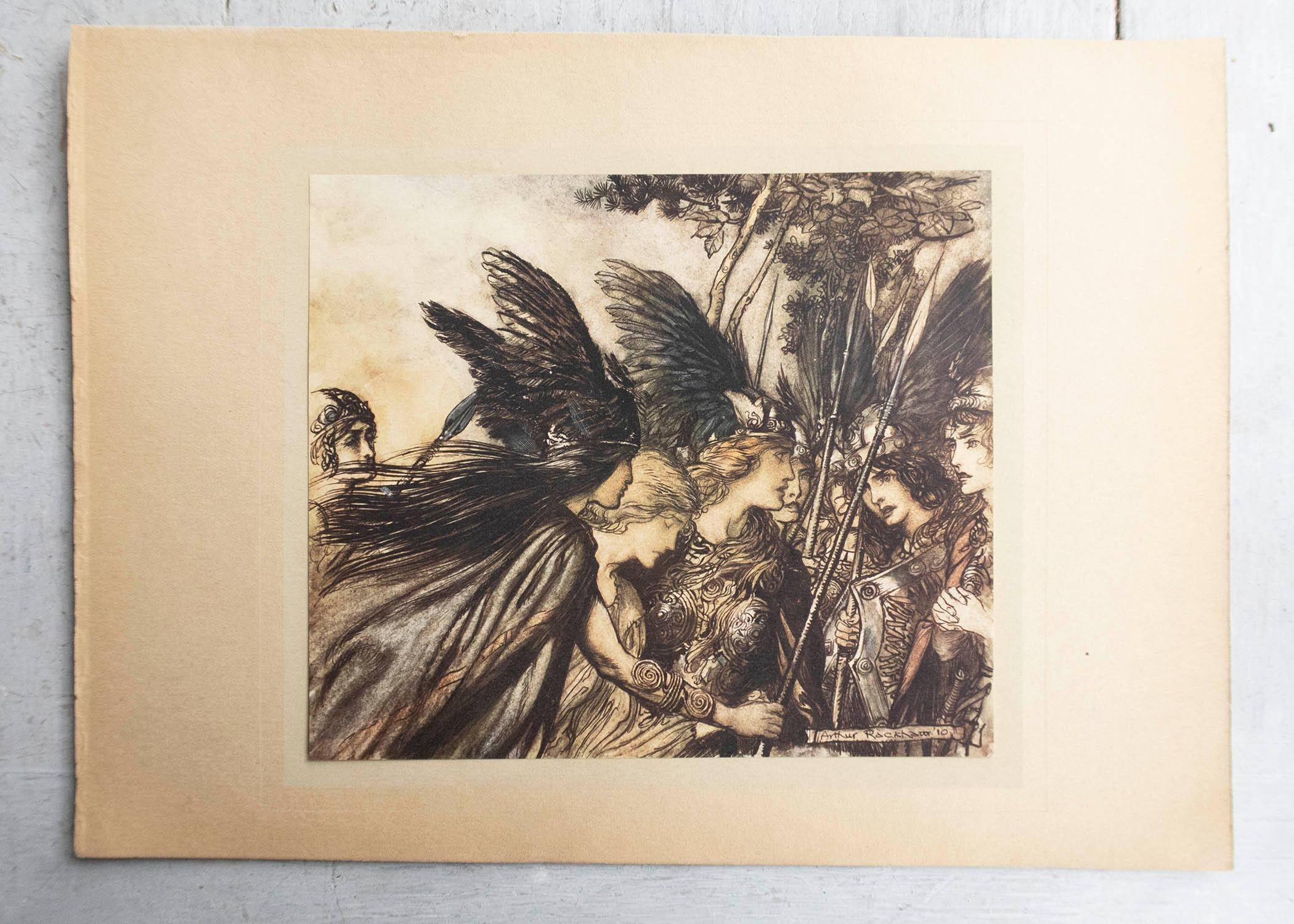 Romantico Stampa originale d'epoca di Arthur Rackham, 1910. in vendita