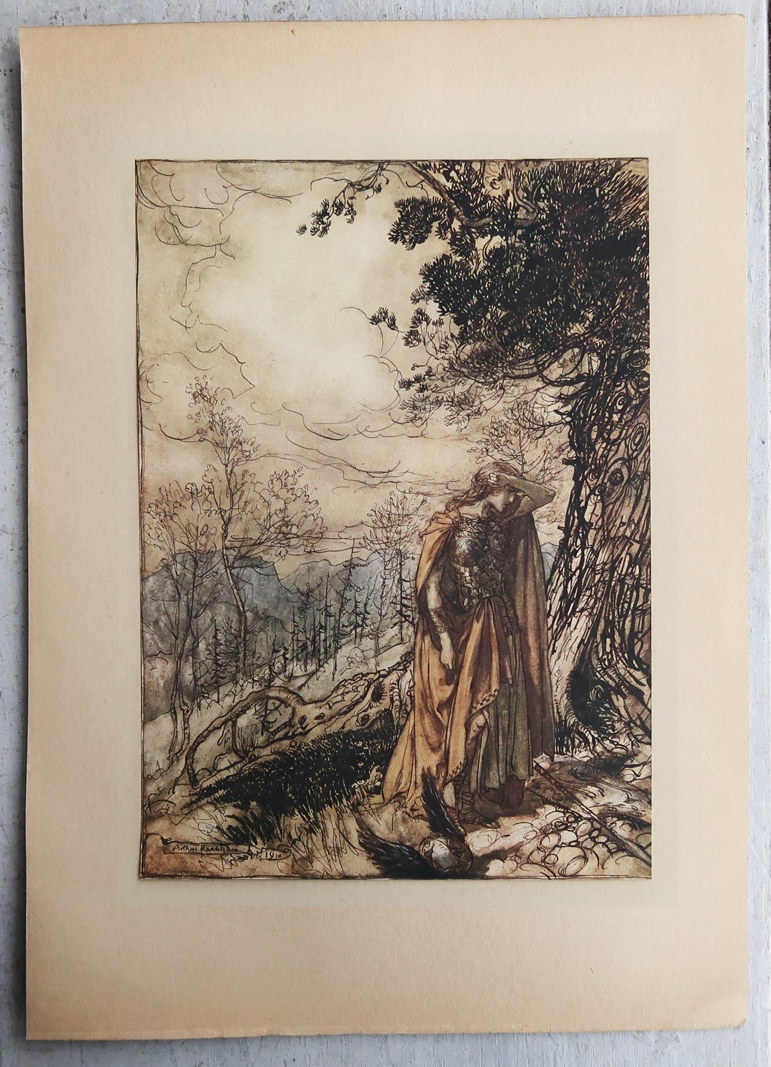 Originaler Vintage-Druck von Arthur Rackham, 1910. (Romantik) im Angebot