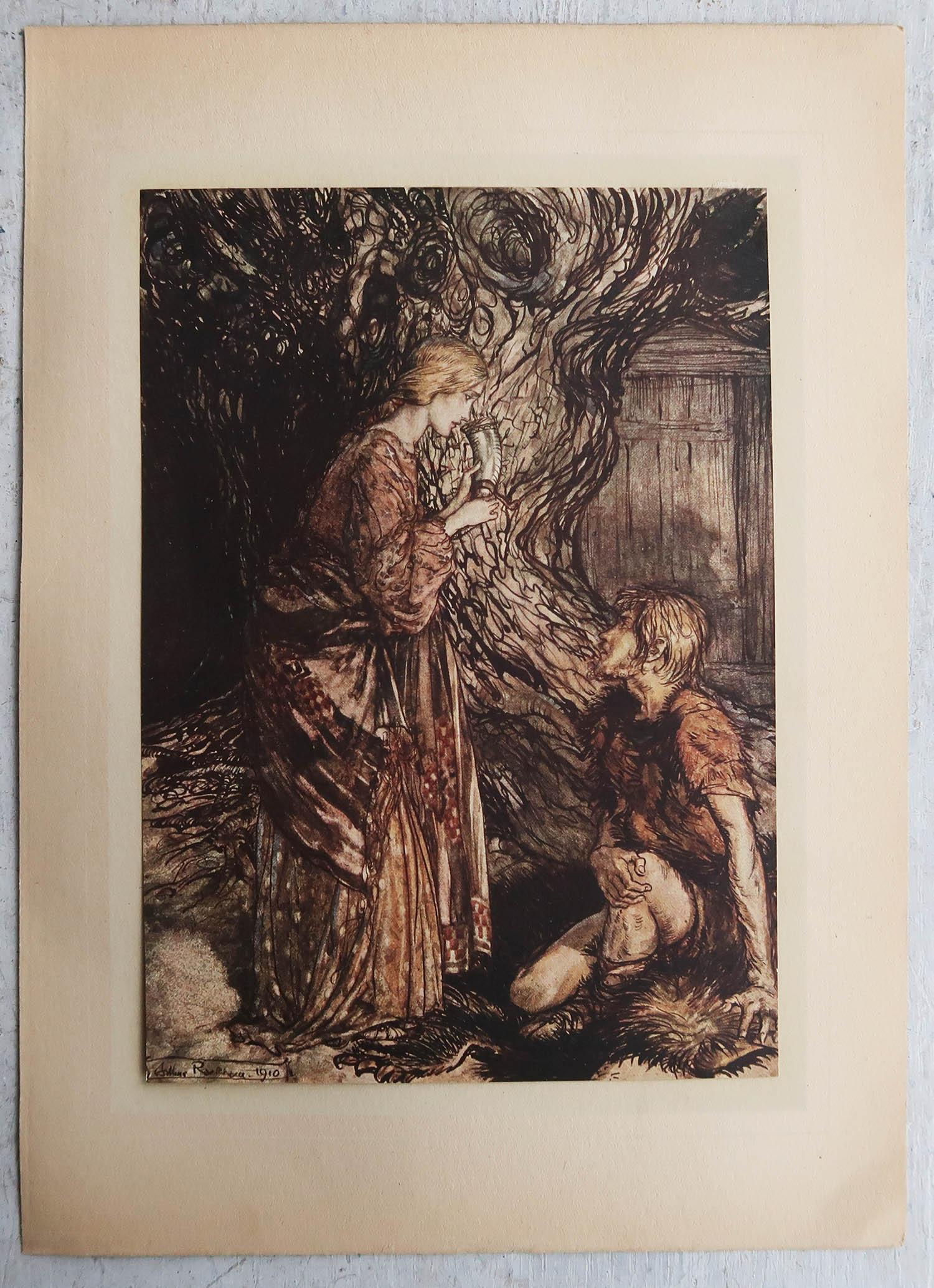 Originaler Vintage-Druck von Arthur Rackham, 1910. (Romantik) im Angebot