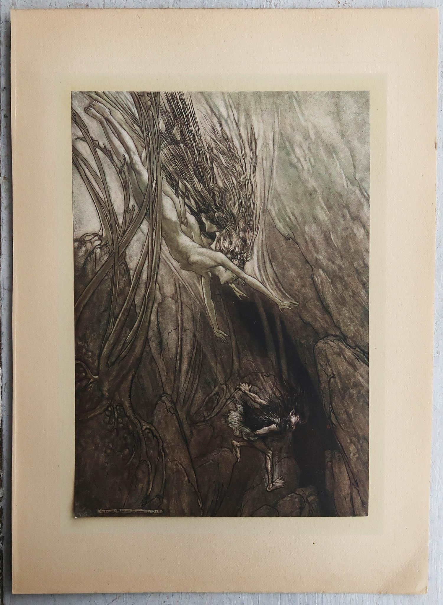 Britannico Stampa originale d'epoca di Arthur Rackham, 1910. in vendita