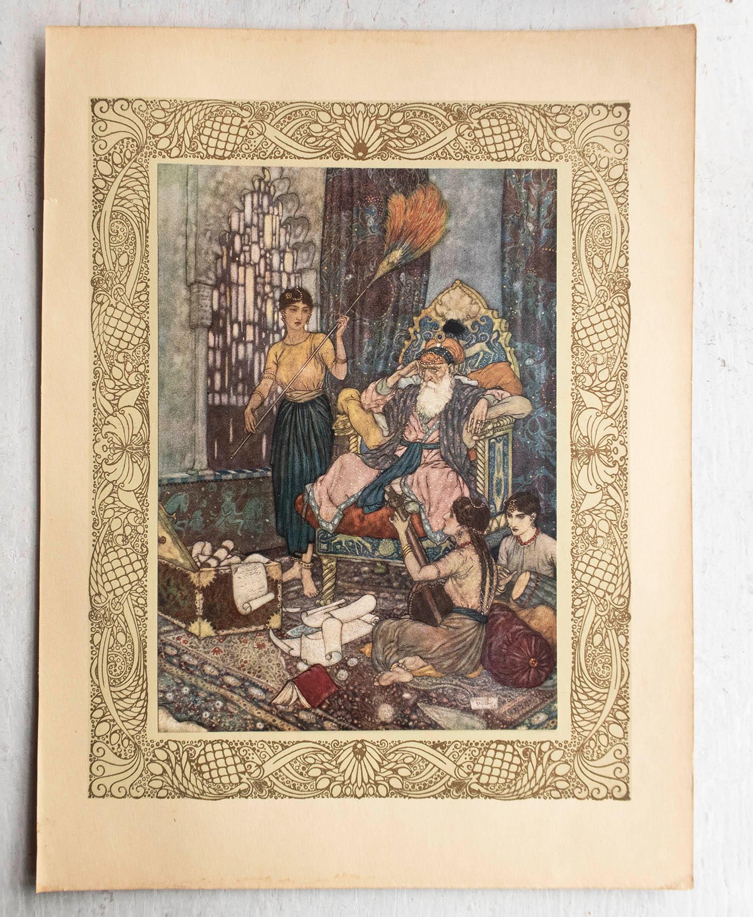 British Original Vintage Print by Edmund Dulac, 1920. For Sale