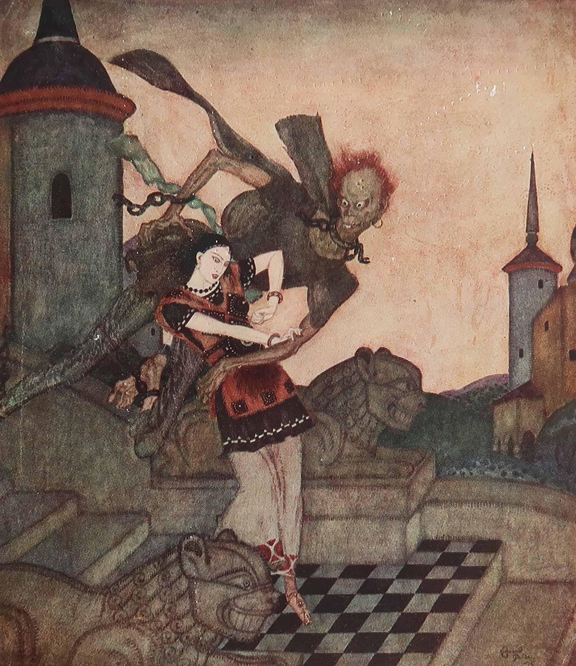 Wunderschönes Bild von Edmund Dulac

Eingekippte Platte auf Papier

Lithografie. 

Veröffentlicht C.1930

Das angegebene Maß ist die Papiergröße und nicht das tatsächliche farbige Druckbild.

Kostenloser Versand

