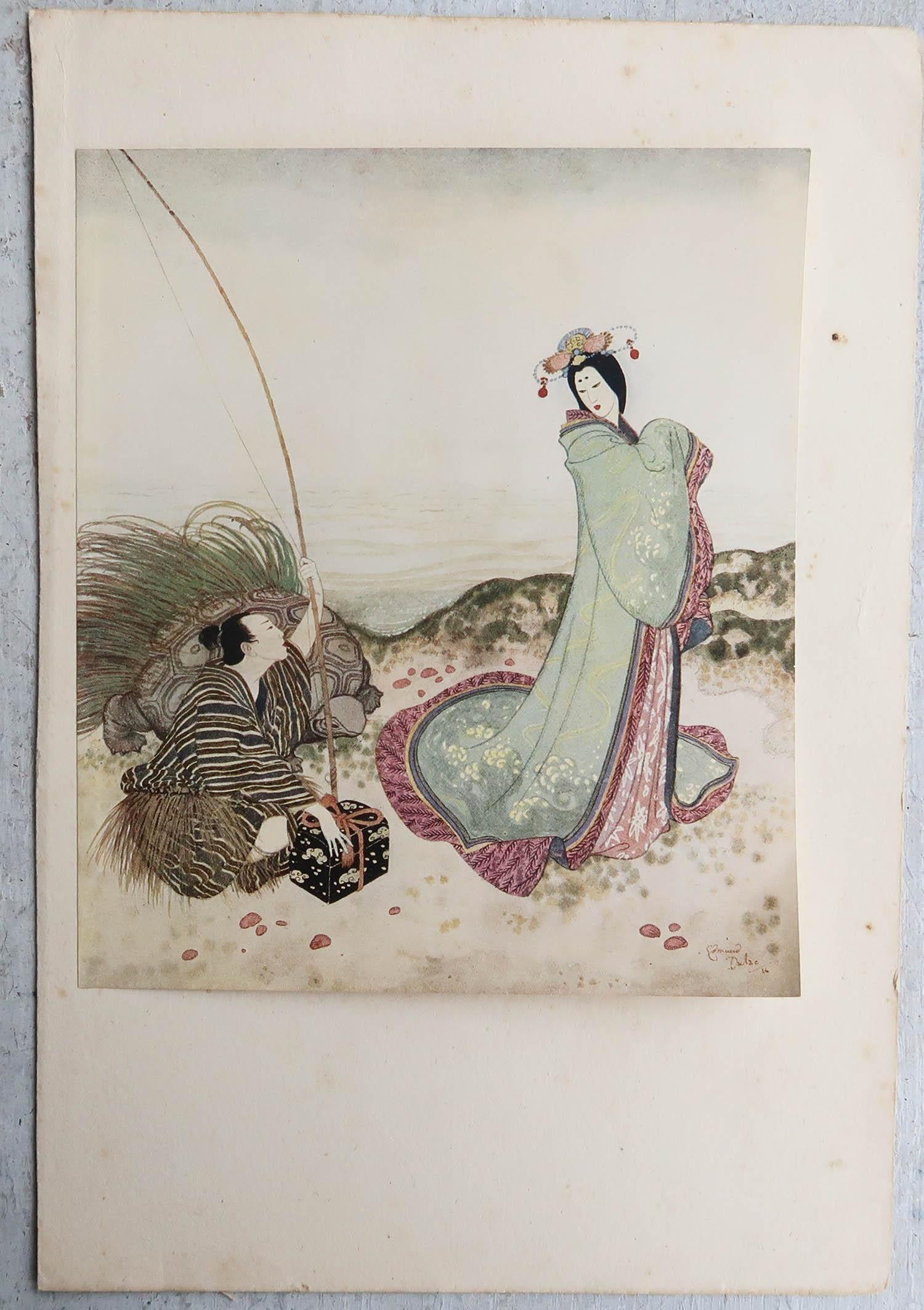 Giapponismo Stampa originale d'epoca di Edmund Dulac, C.C. 1920 in vendita
