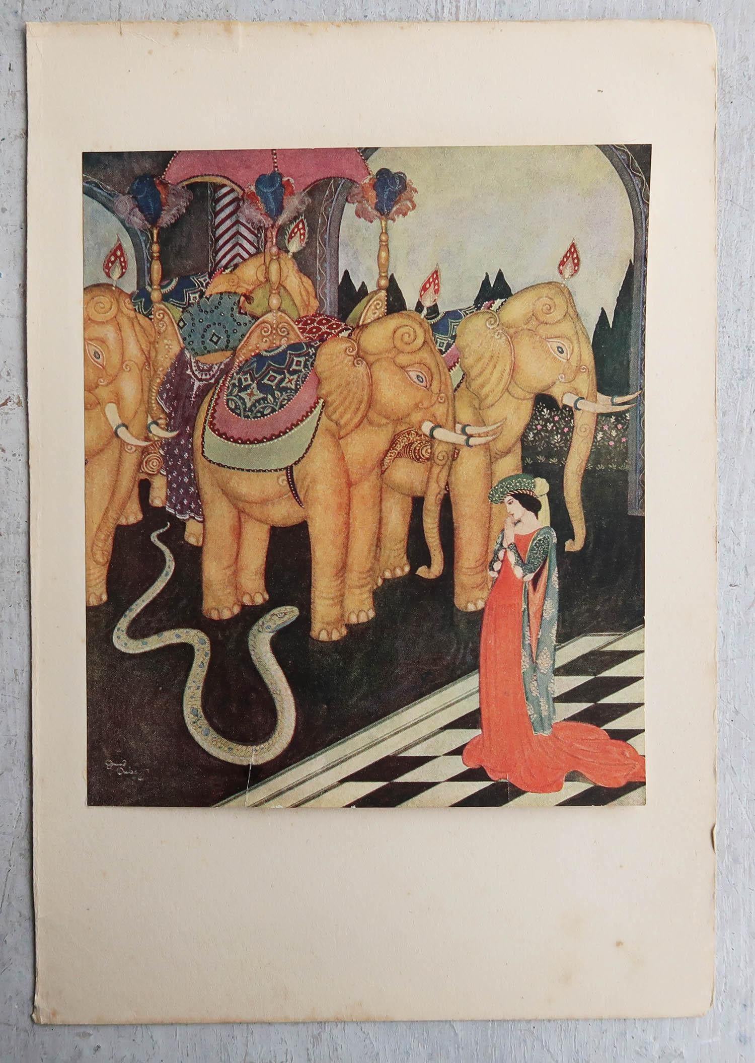 Moresco Stampa originale d'epoca di Edmund Dulac, C.C. 1920 in vendita