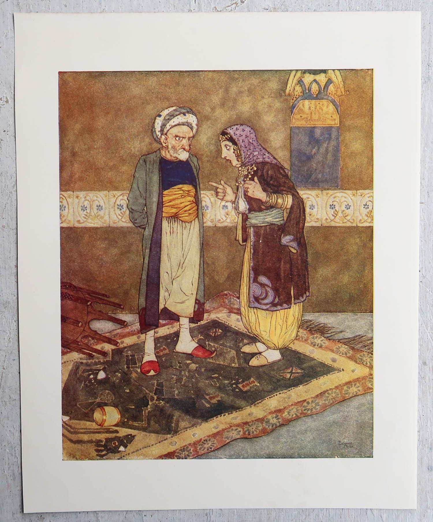 Original-Vintage-Druck von Edmund Dulac, um 1930 (Islamisch) im Angebot