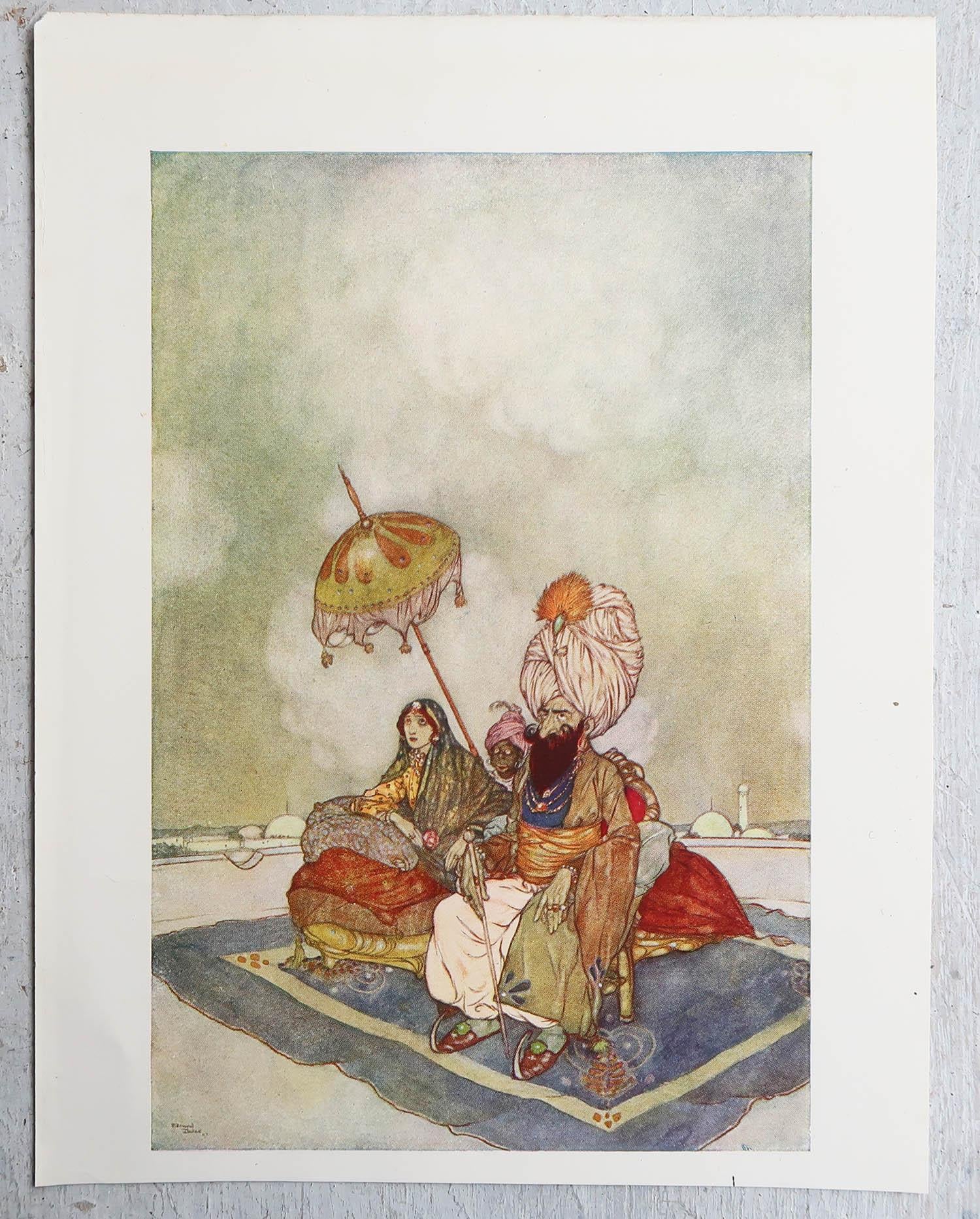 Islamique Impression vintage d'origine d'Edmund Dulac, vers 1930 en vente