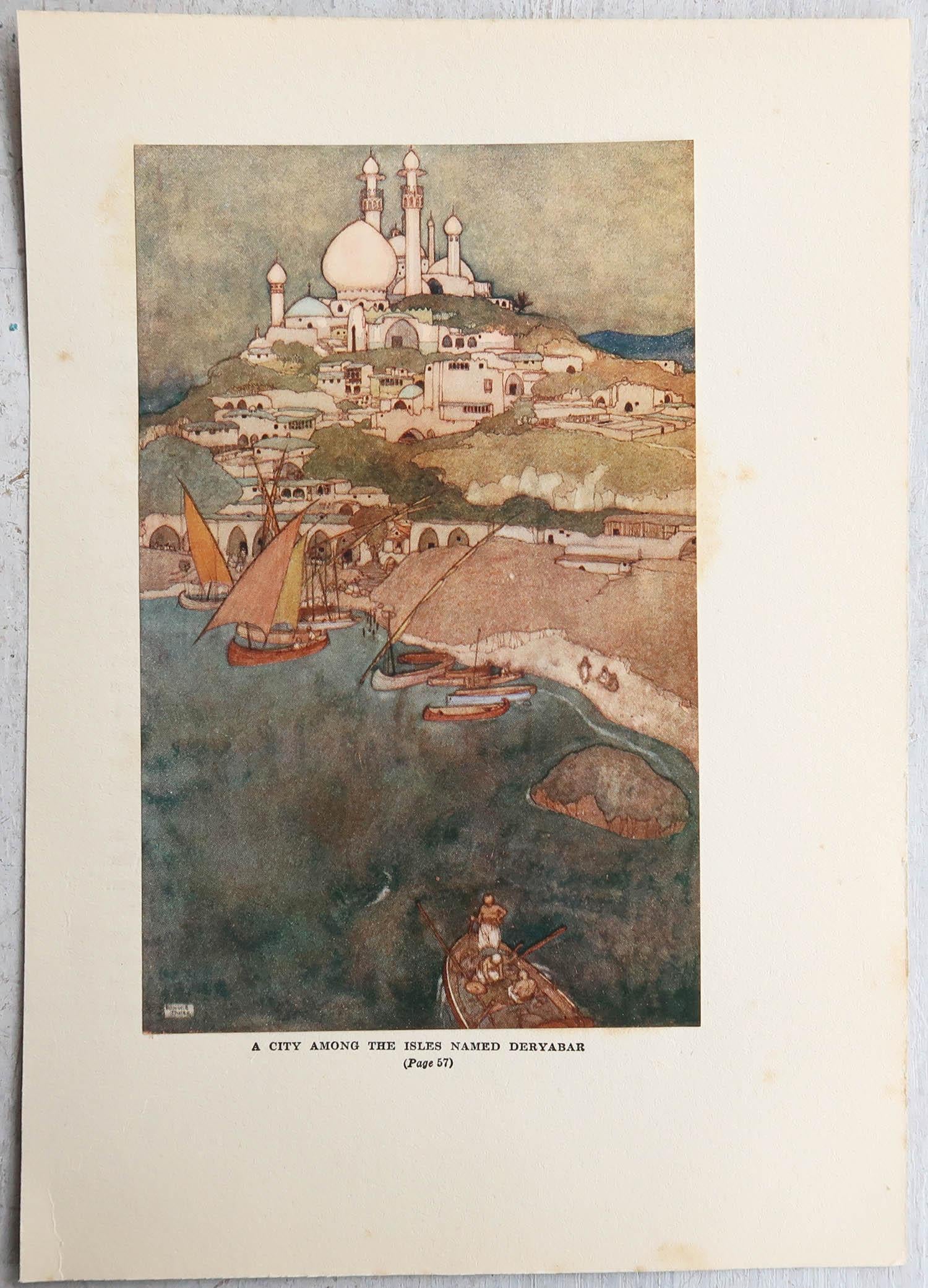Moresco Stampa originale d'epoca di Edmund Dulac, C.C. 1930 in vendita