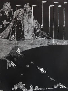 Impression vintage originale de Harry Clarke de « Mystery and Imagination » de Poe, 1935