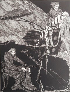 Impression vintage originale de Harry Clarke de « Mystery and Imagination » de Poe, 1935
