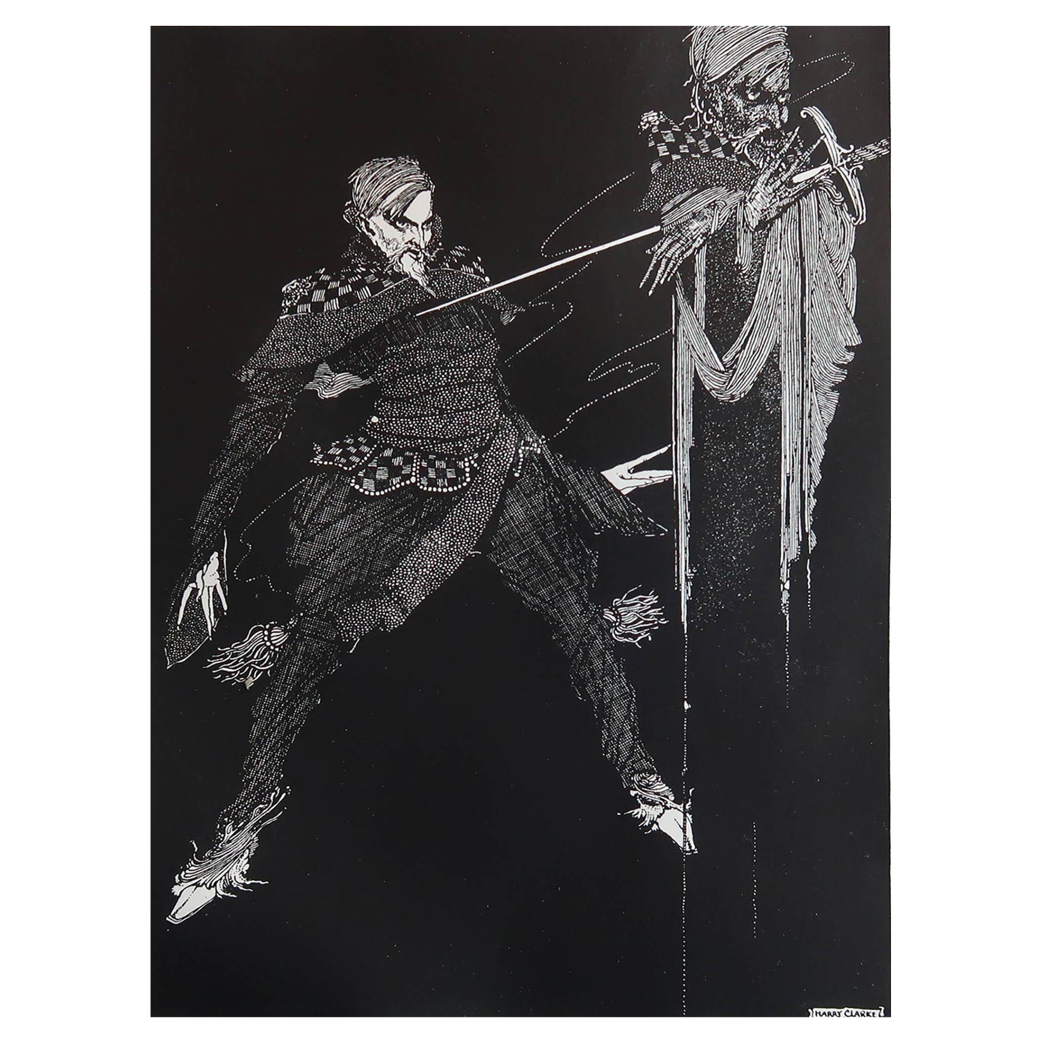 Original Vintage-Druck von Harry Clarke aus Poes „Mystery And Imagination“ 1935