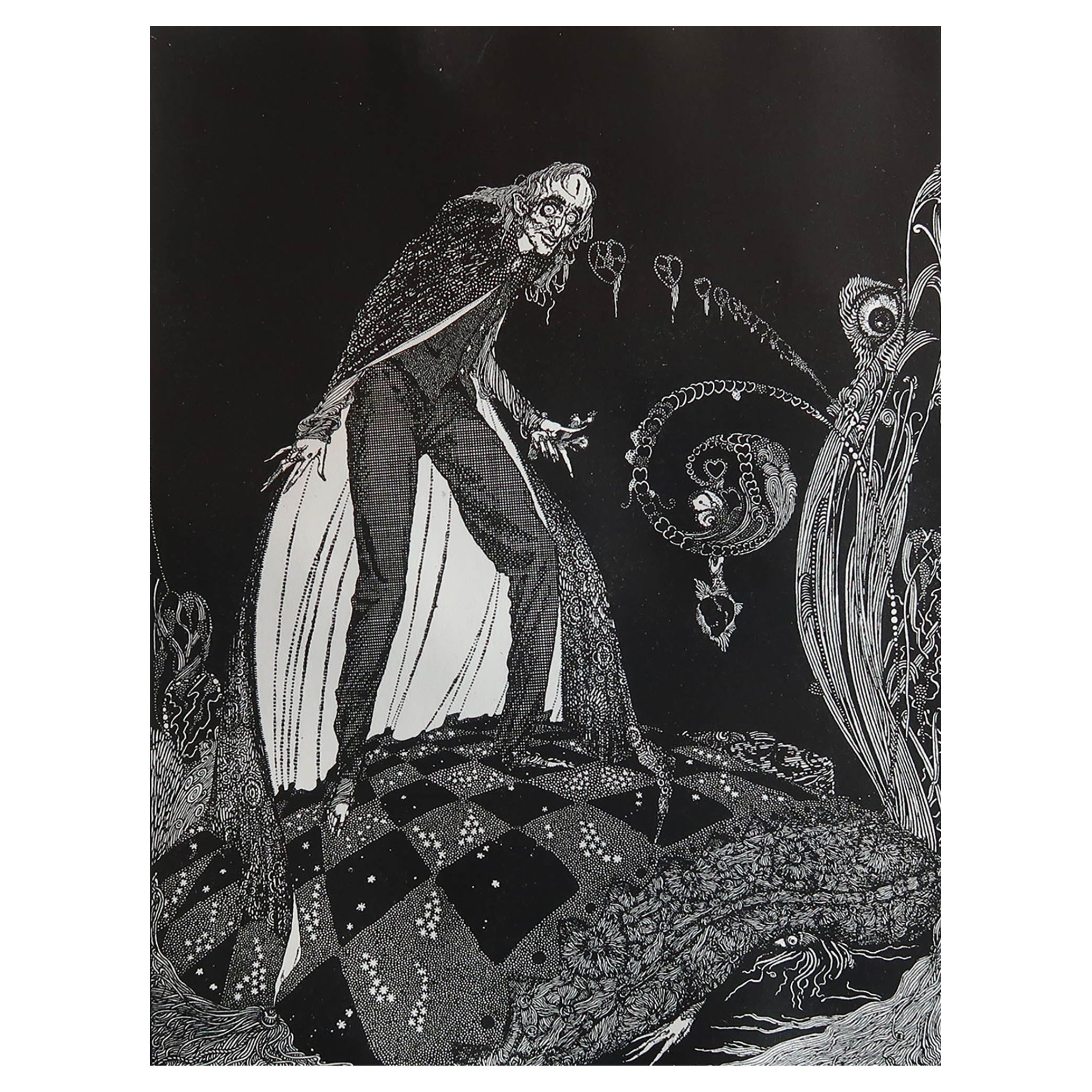 Original Vintage-Druck von Harry Clarke aus Poes „Mystery And Imagination“ 1935
