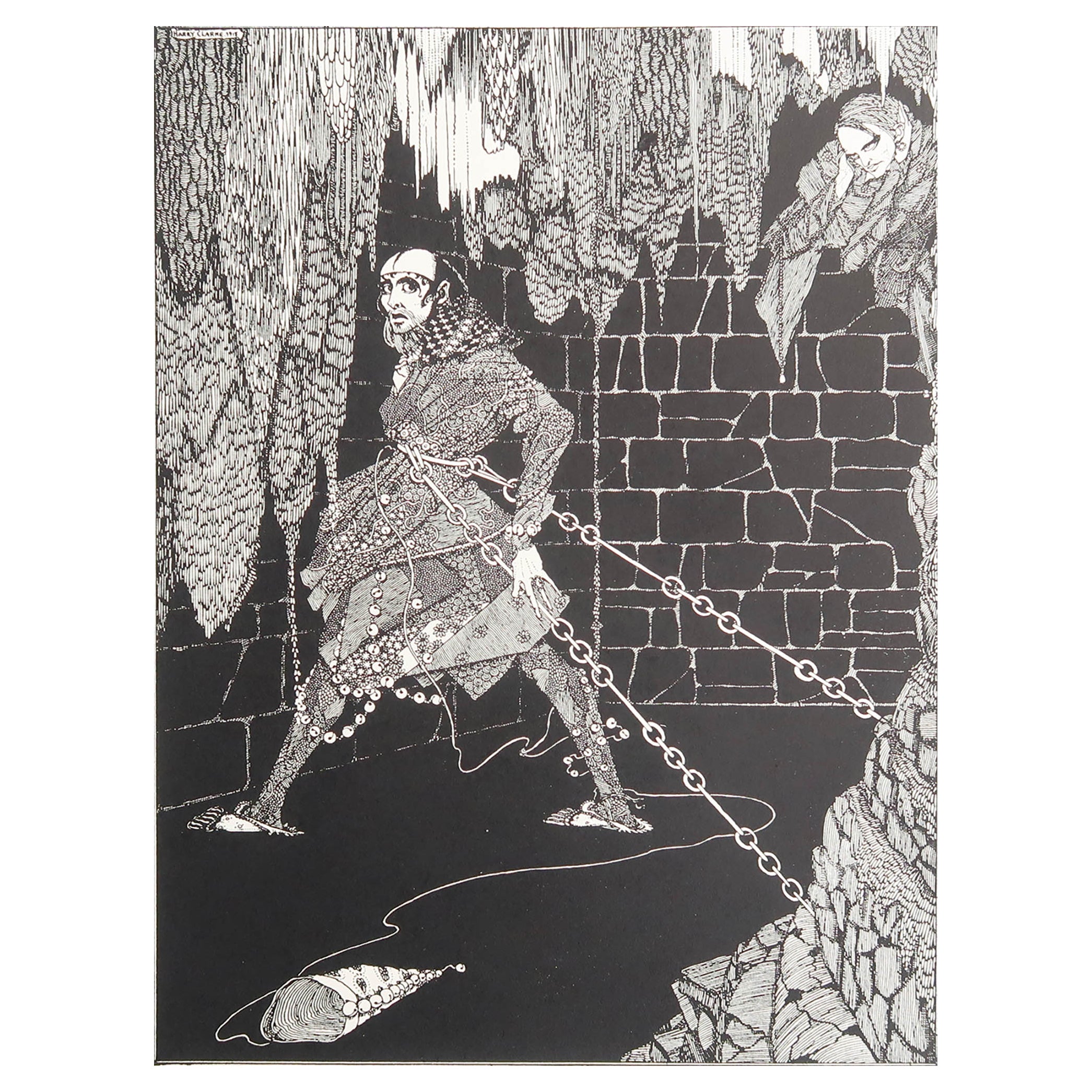 Original Vintage-Druck von Harry Clarke aus Poes „Mystery And Imagination“ 1935