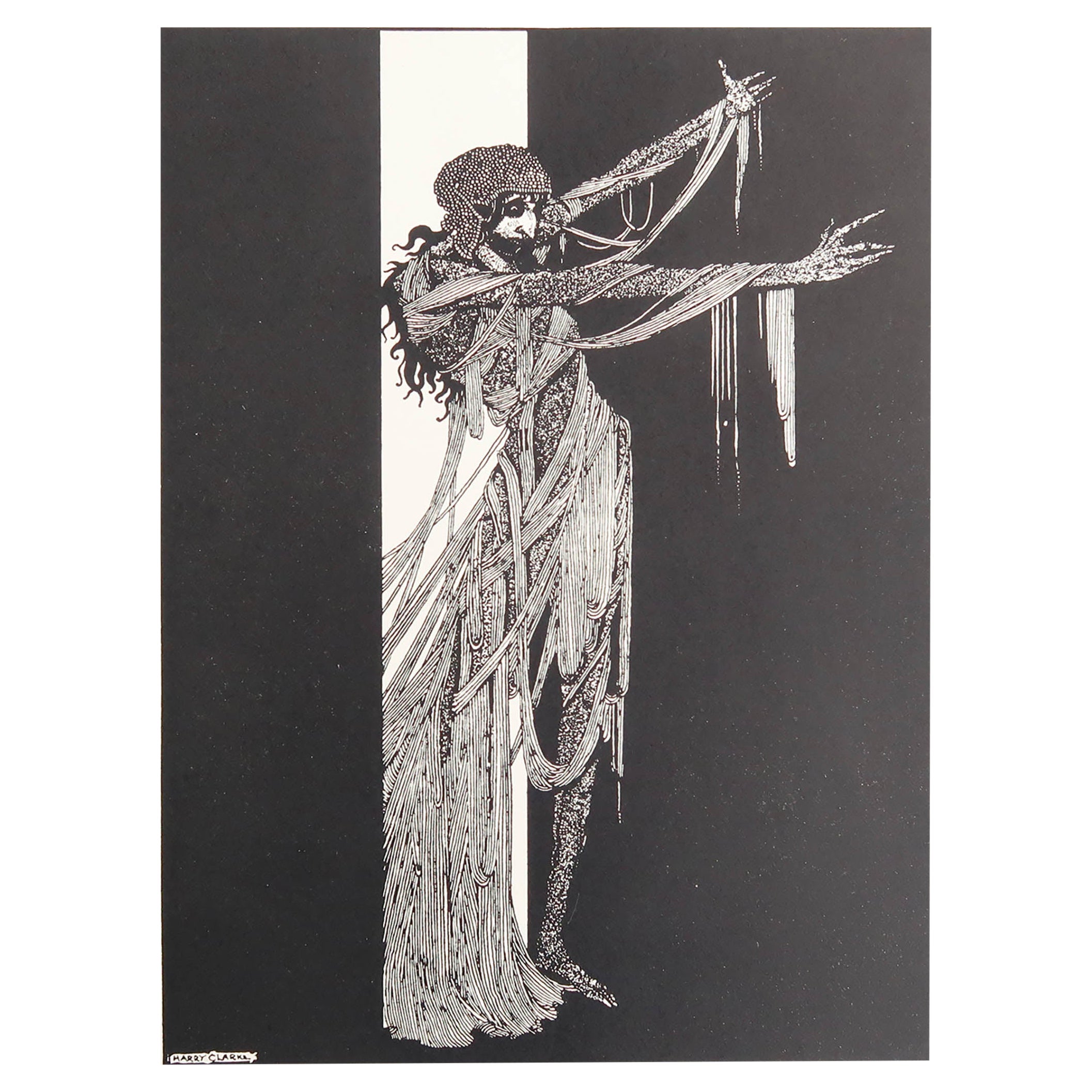 Original Vintage-Druck von Harry Clarke aus Poes „Mystery And Imagination“ 1935