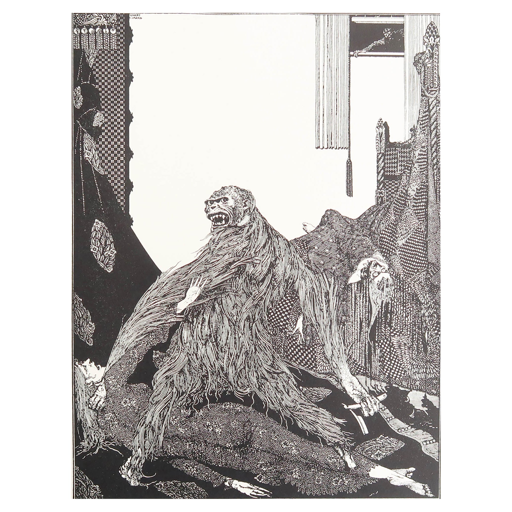 Original Vintage-Druck von Harry Clarke aus Poes „Mystery And Imagination“ 1935