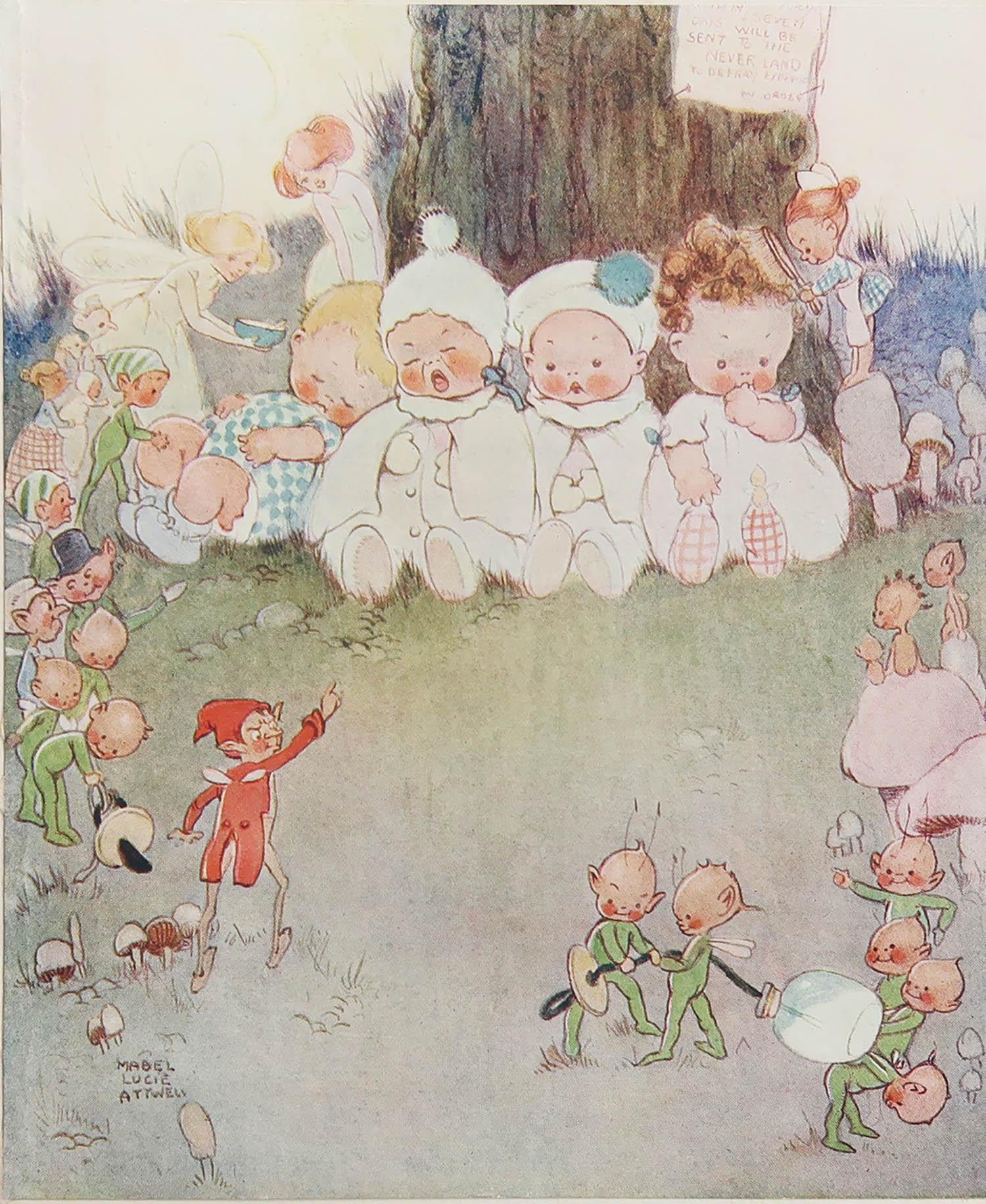 Lovely image by Mabel Lucie Attwell

Lithograph. 

Originally a plate from 