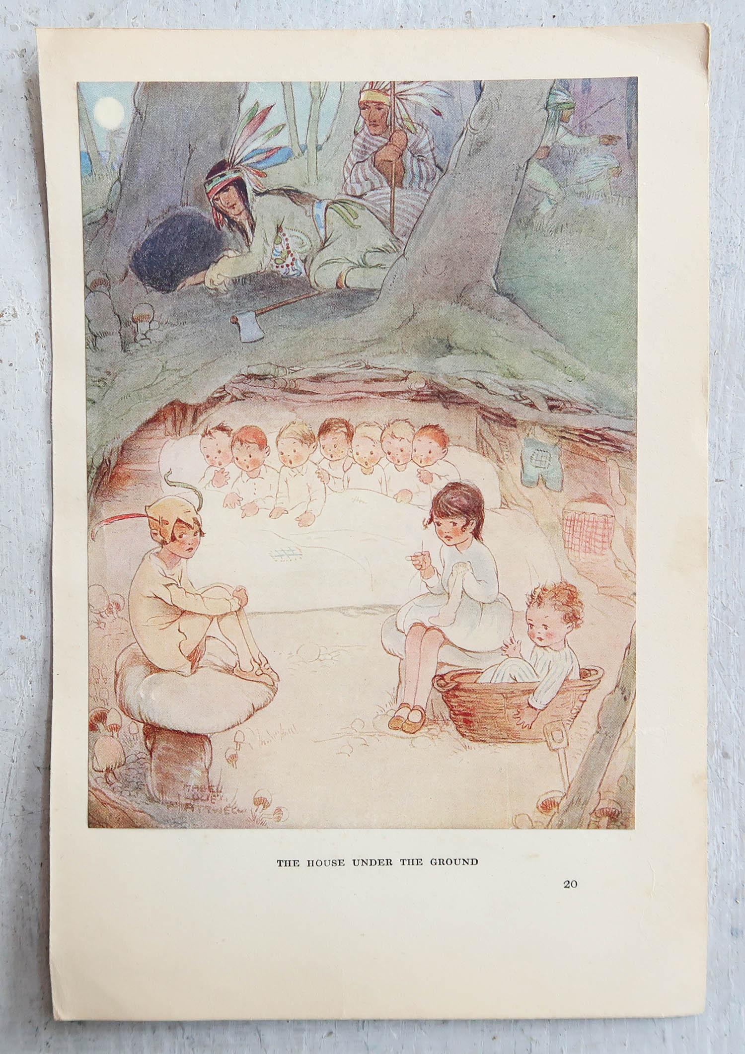 Art Deco Original Vintage Print by Mabel Lucie Attwell, C.1920 For Sale