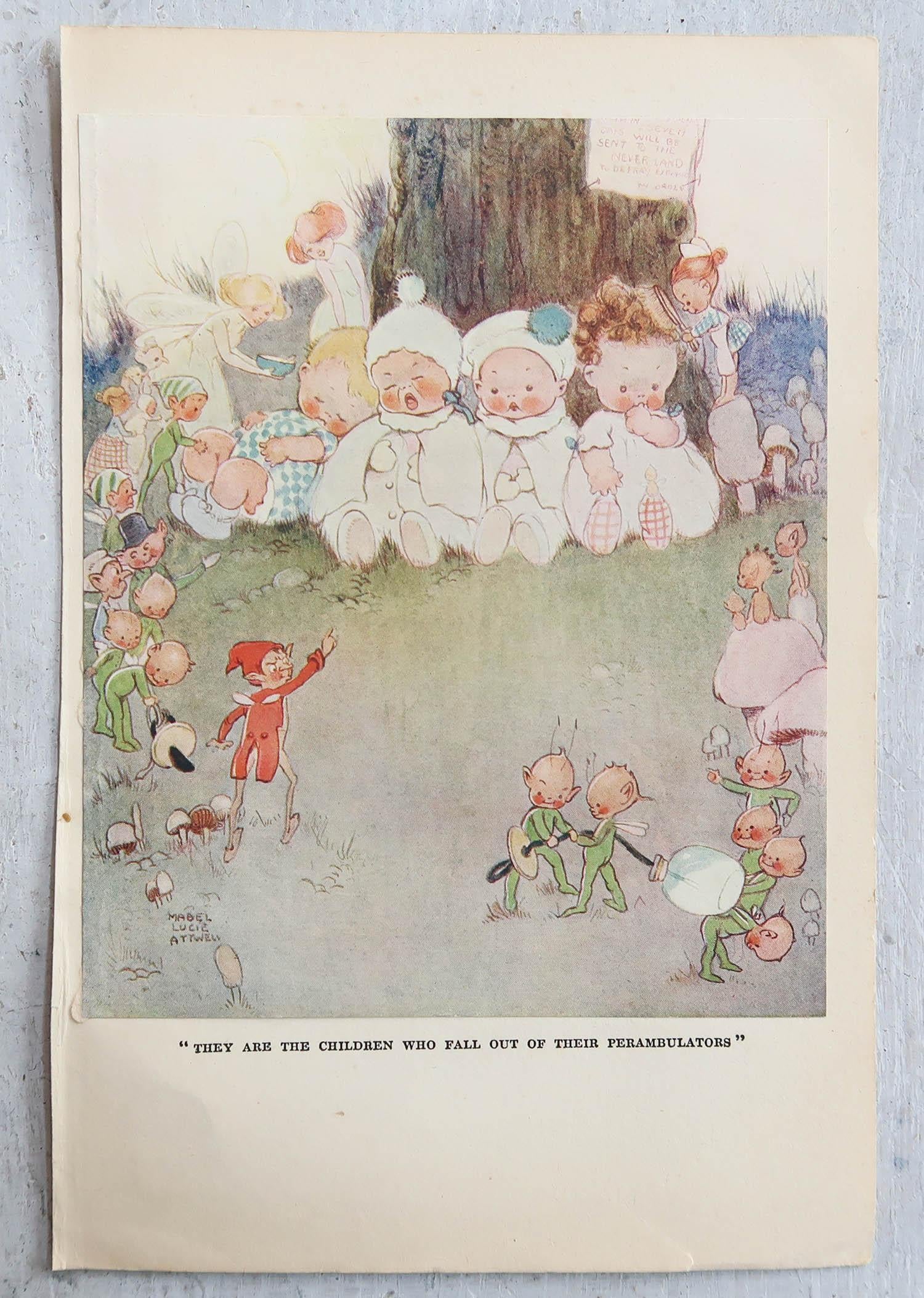 Britannique Impression d'origine vintage de Mabel Lucie Attwell, vers 1920 en vente