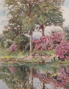 Impresión original de época de un jardín campestre inglés según Beatrice Parsons