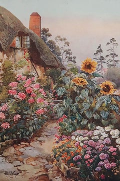 Original Vintage Print of Anne Hathaway's Cottage After A.C. Wyatt. C.1920