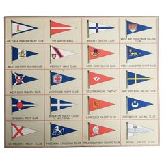  Original Vintage Print of Yacht Club Flags, Dated 1923