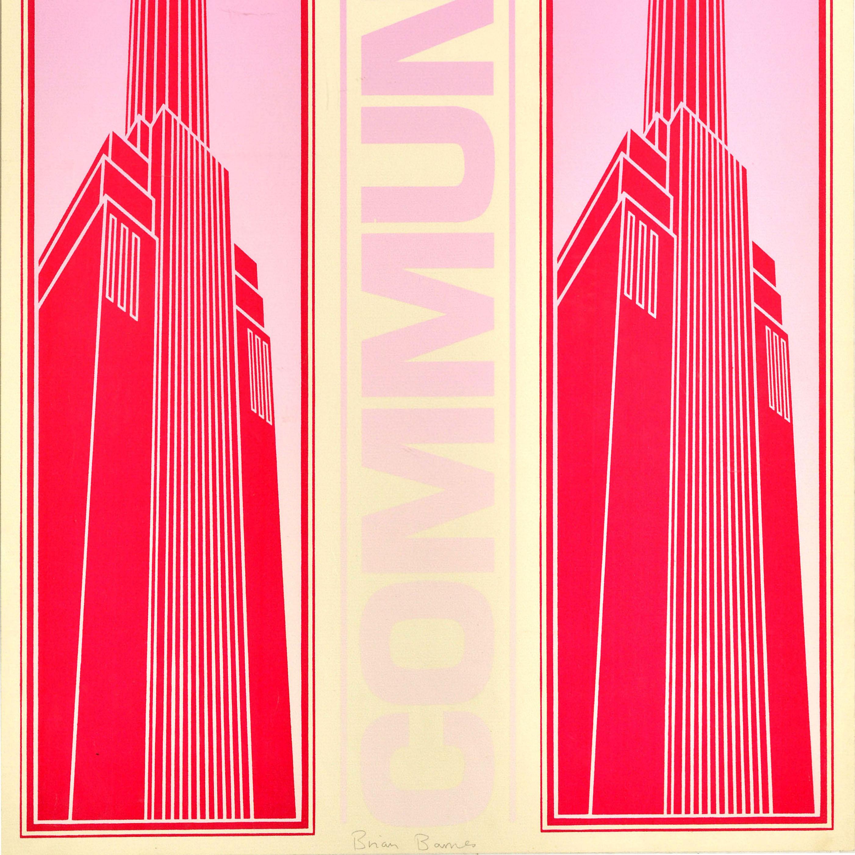 Cartel Propagandístico Original Vintage Battersea Power Station Community London finales del siglo XX en venta