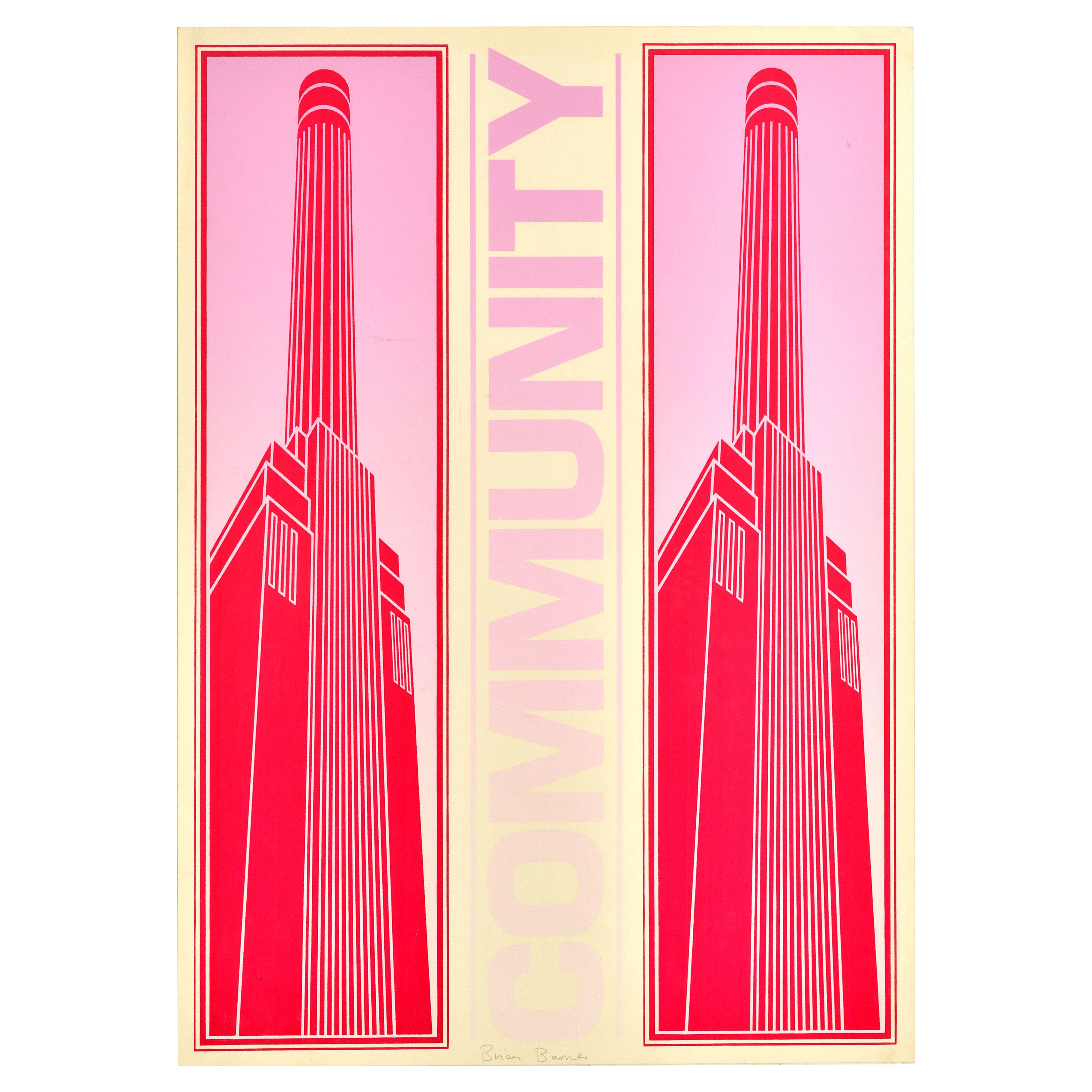 Originales Vintage Propaganda-Poster, Battersea Power Station Community, London im Angebot