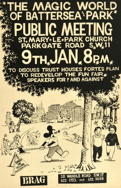 Original Vintage Propaganda Poster Battersea Power Station Magic World BRAG