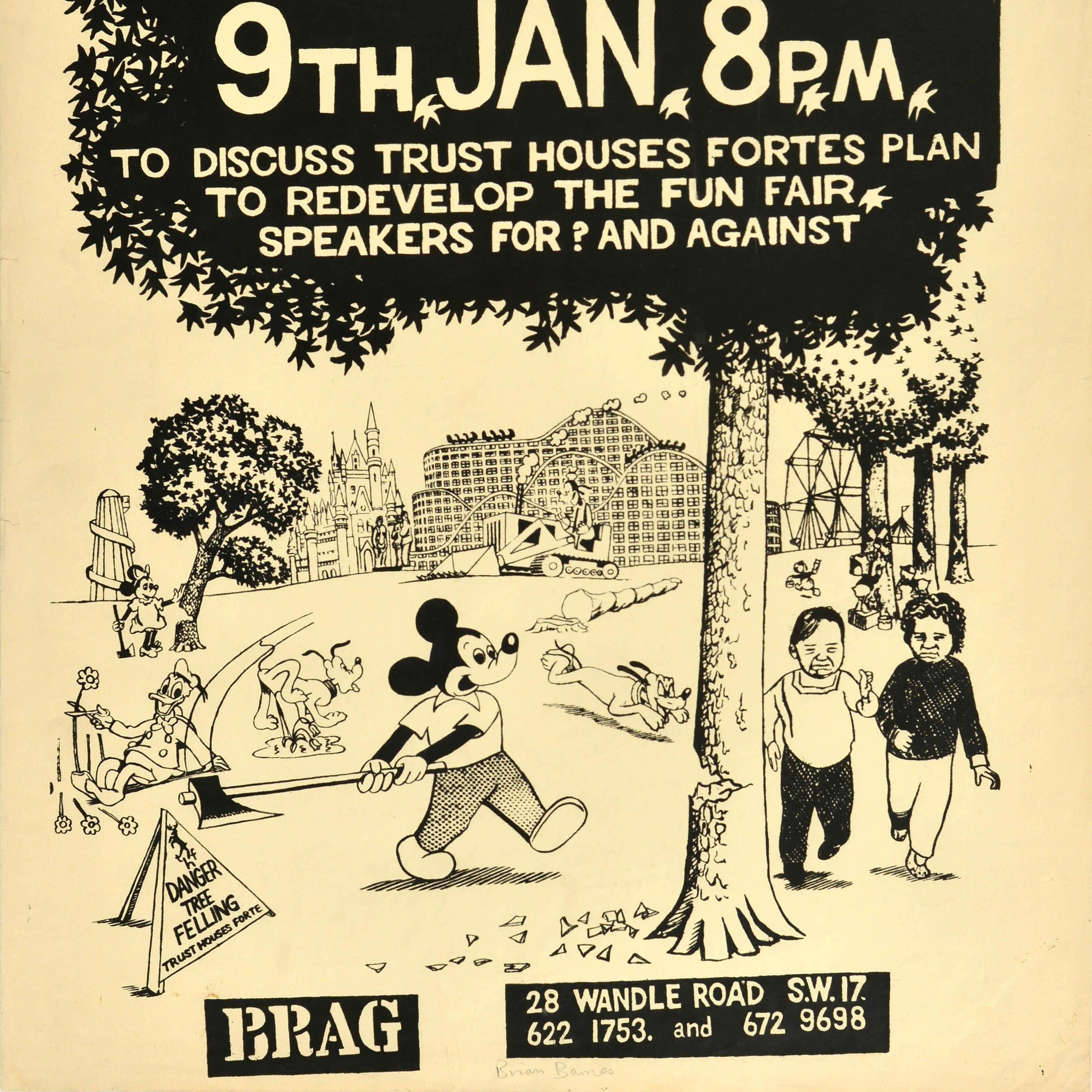 Poster propagandistico originale d'epoca Battersea Power Station Magic World BRAG In condizioni buone in vendita a London, GB