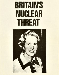 Original Vintage Propaganda Poster Britains Nuclear Threat Margaret Thatcher