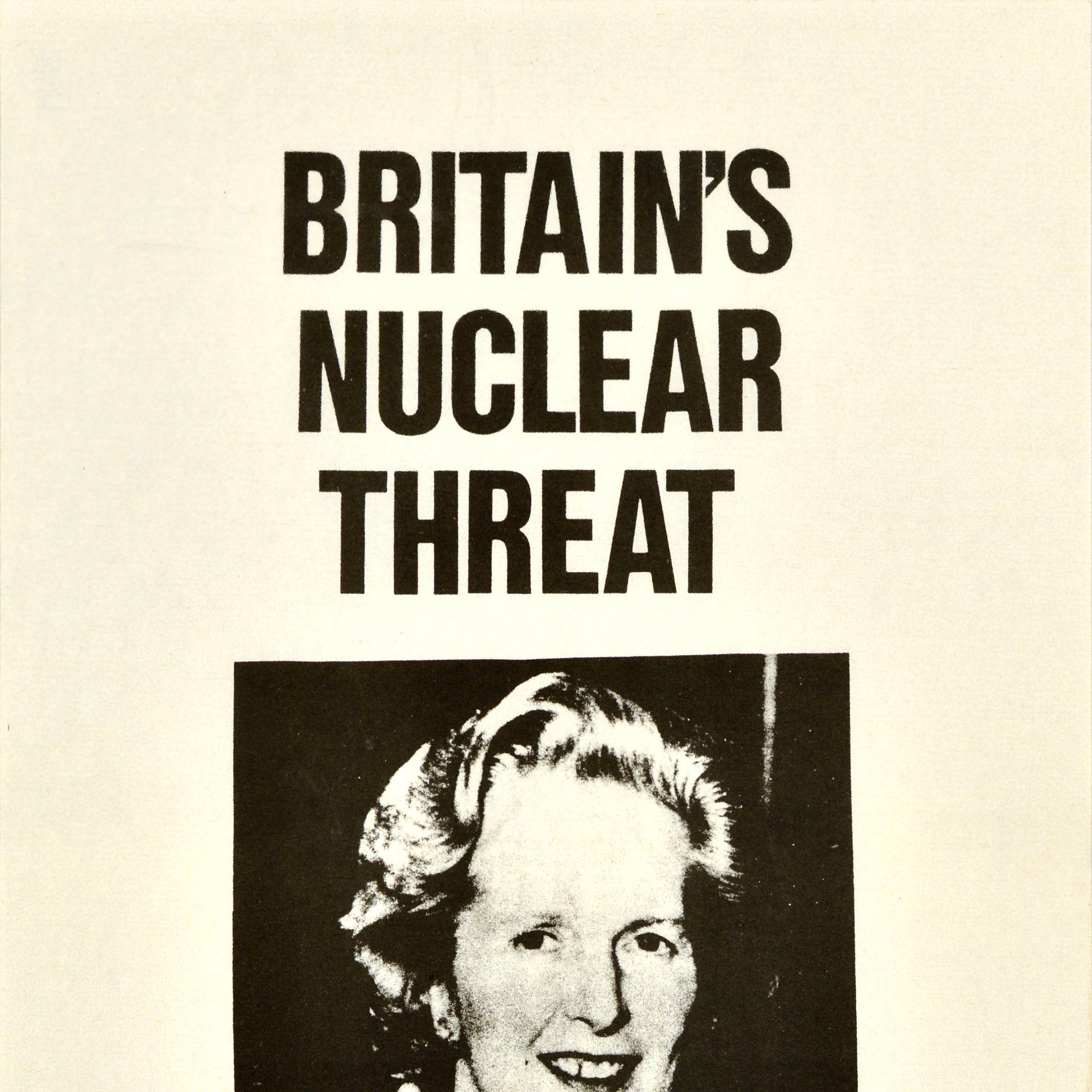 Original-Vintage- Propagandaplakat „ Britains Nuclear Threat Margaret Thatcher“, Großbritannien (Britisch) im Angebot