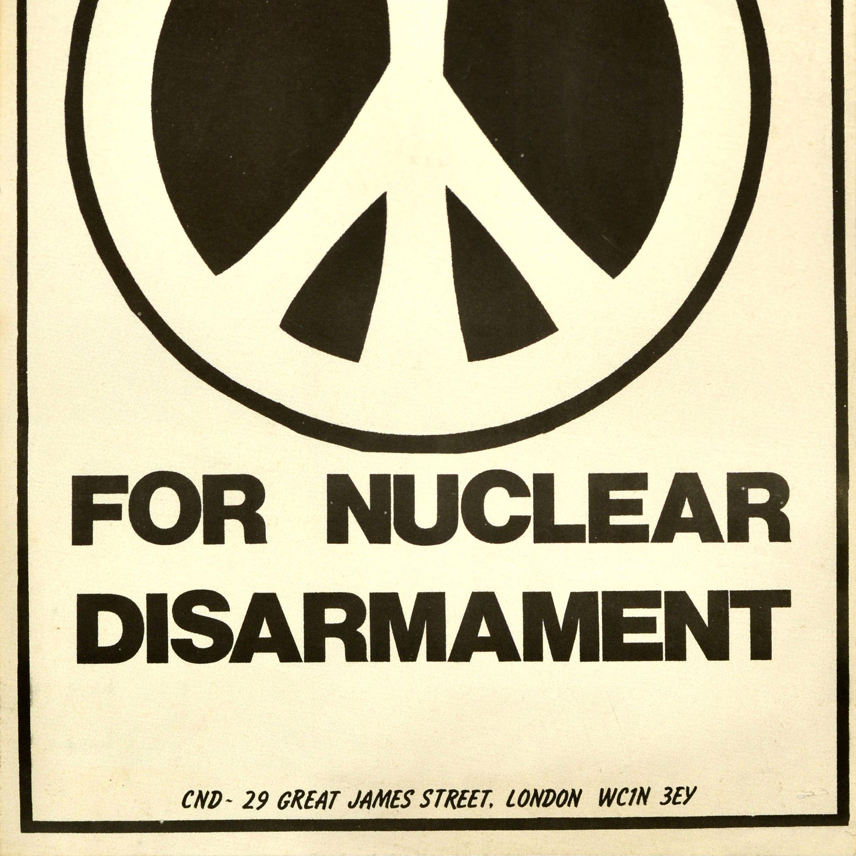 Original Vintage Propaganda Poster Kampagne für nukleare Abrüstung Frieden im Zustand „Gut“ im Angebot in London, GB