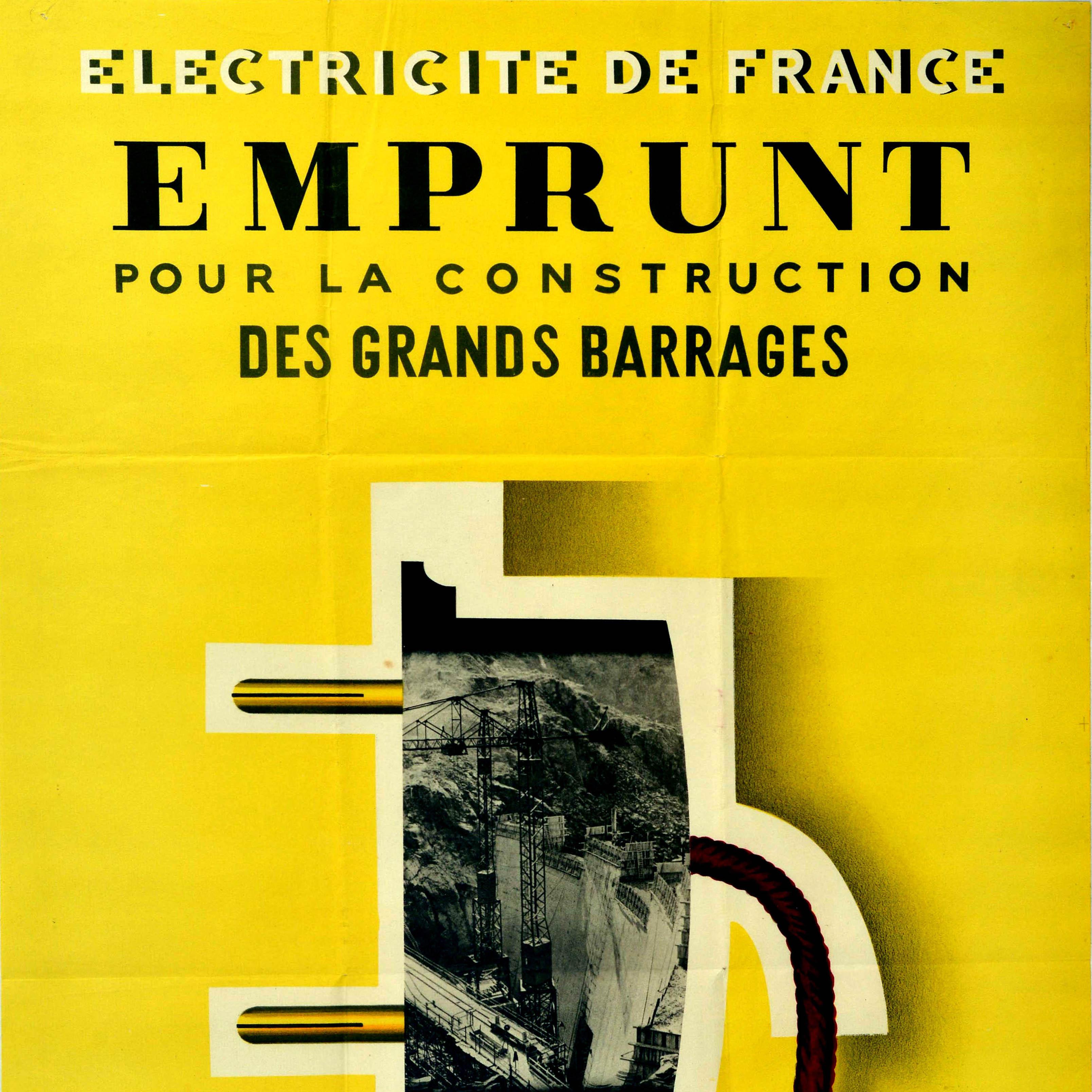 Francese Poster di propaganda originale d'epoca Electricite De France Paul Colin Modernista in vendita