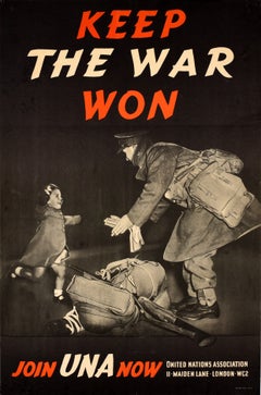 Original Vintage Propaganda Poster Keep the War Won United Nations Association