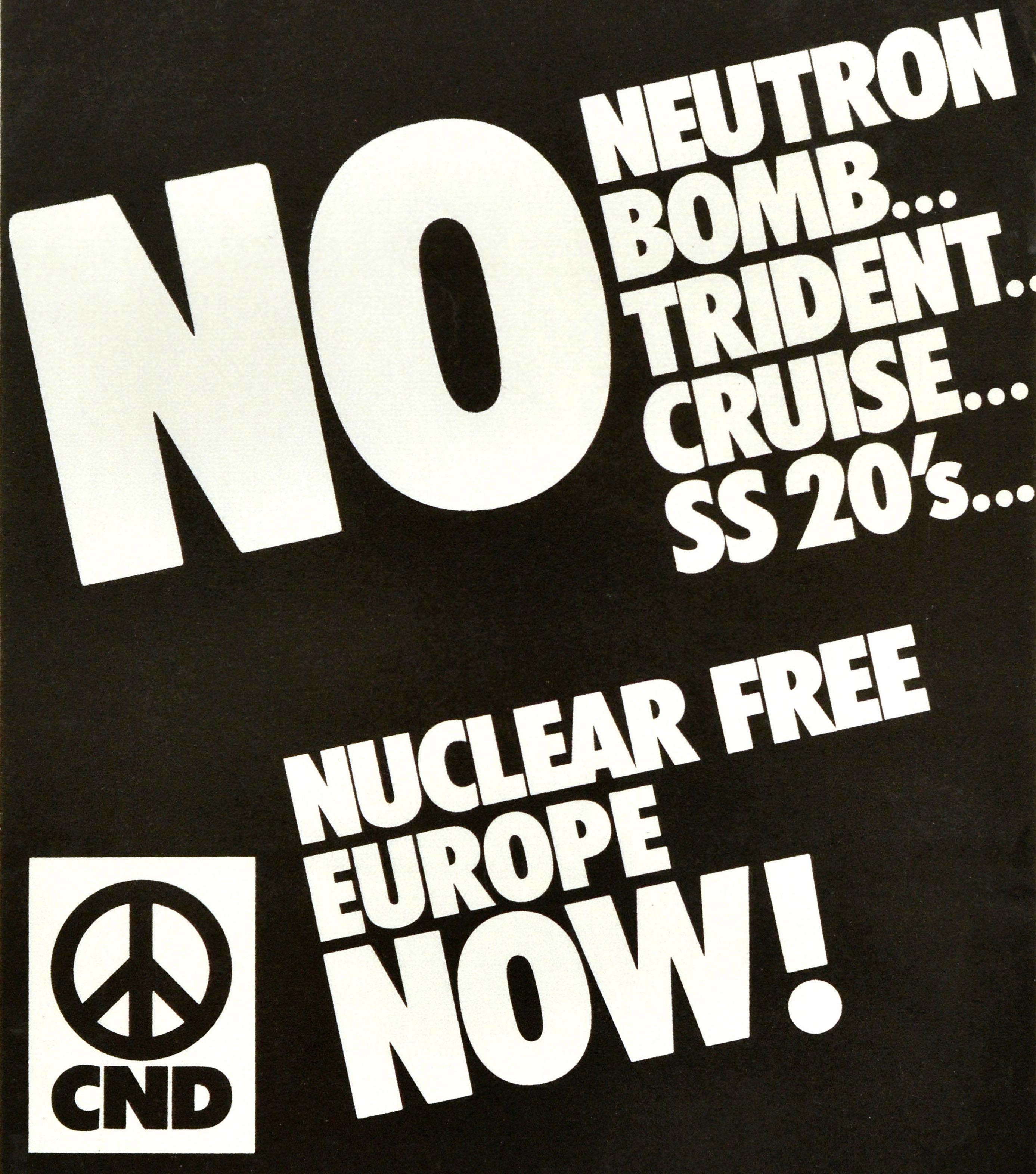 Original Vintage Propaganda-Poster, „Nuclear Free Europe Now“, Nuclear Disarmament, Propaganda (Britisch) im Angebot