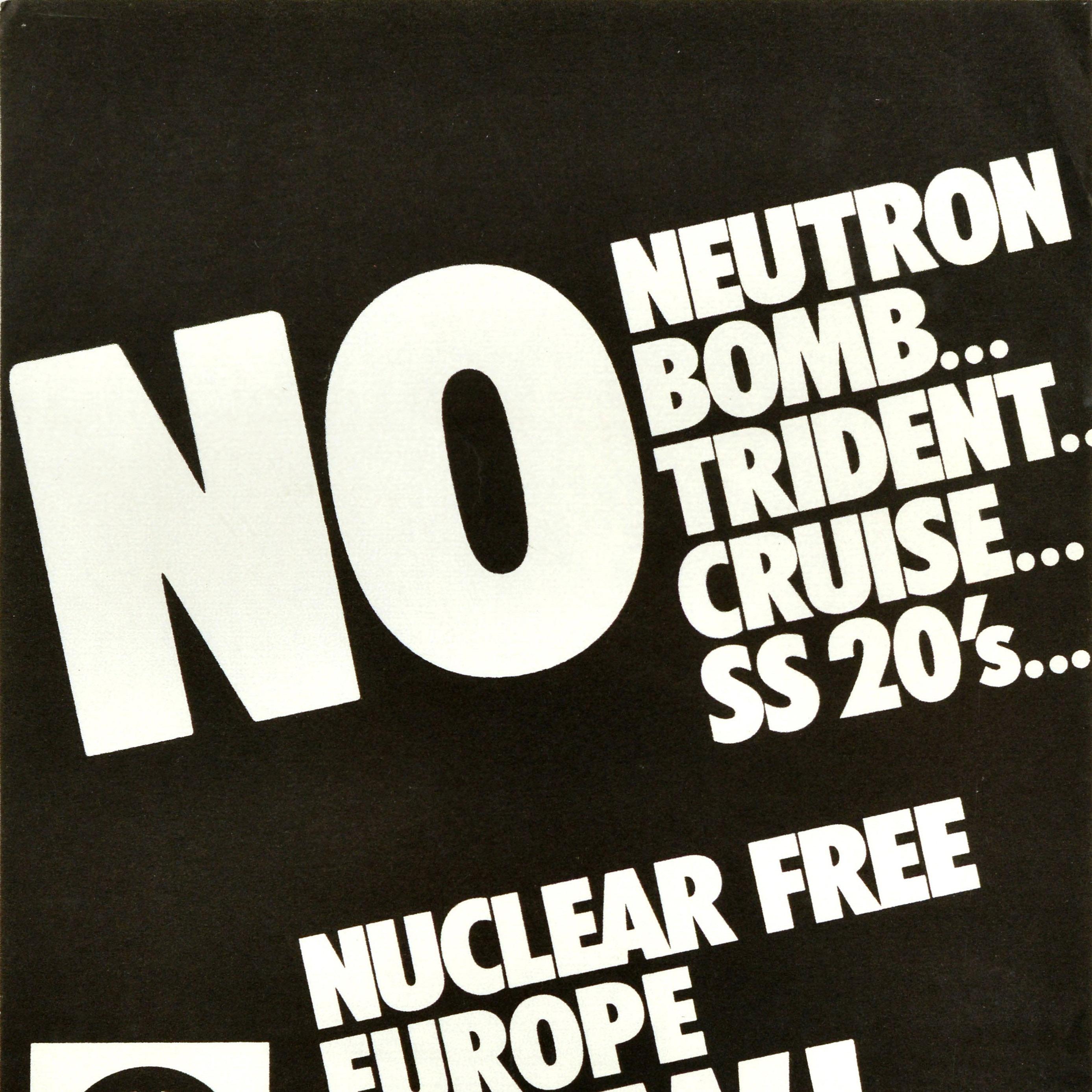 Original Vintage Propaganda-Poster, „Nuclear Free Europe Now“, Nuclear Disarmament, Propaganda im Zustand „Gut“ im Angebot in London, GB
