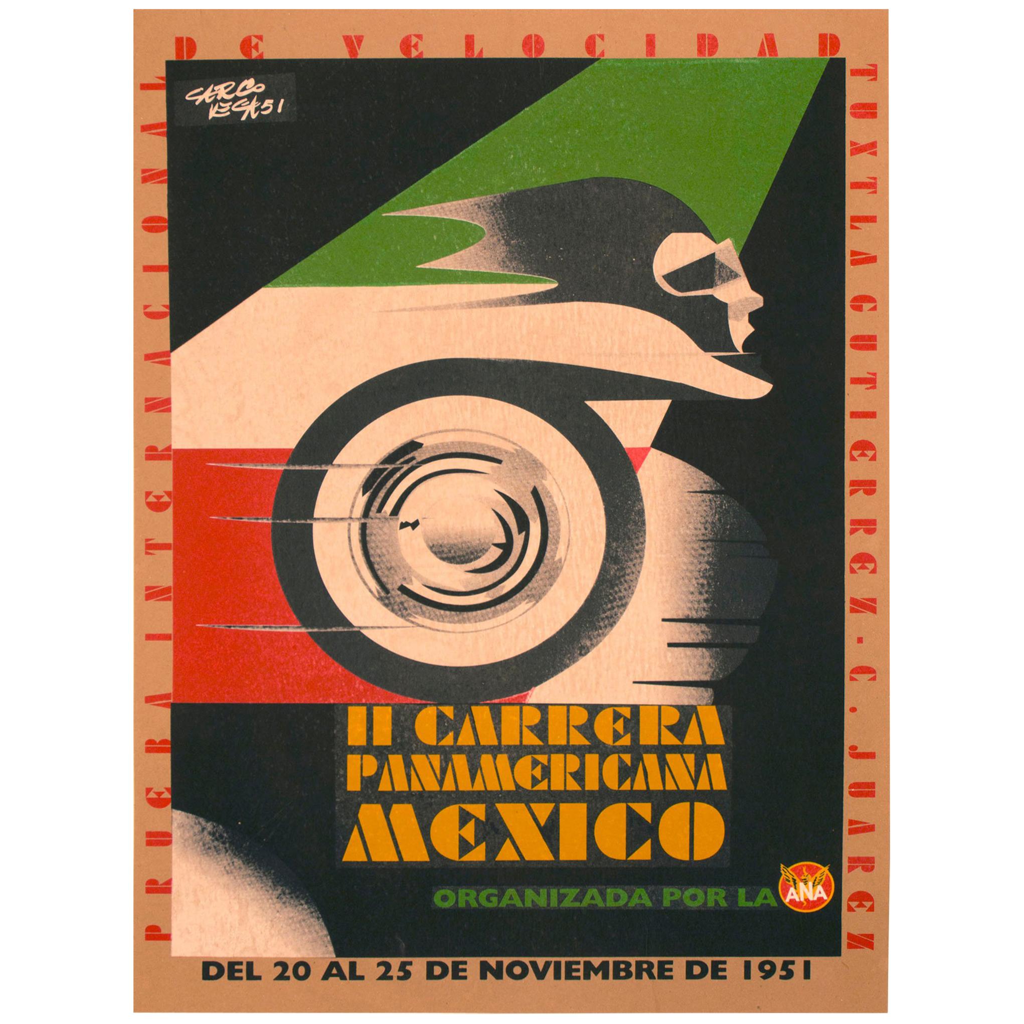 Original Vintage Racing Poster for Carrera Panamericana Mexico
