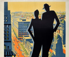 Original Vintage Rail Travel Poster Johannesburg The Metropolis Of South Africa