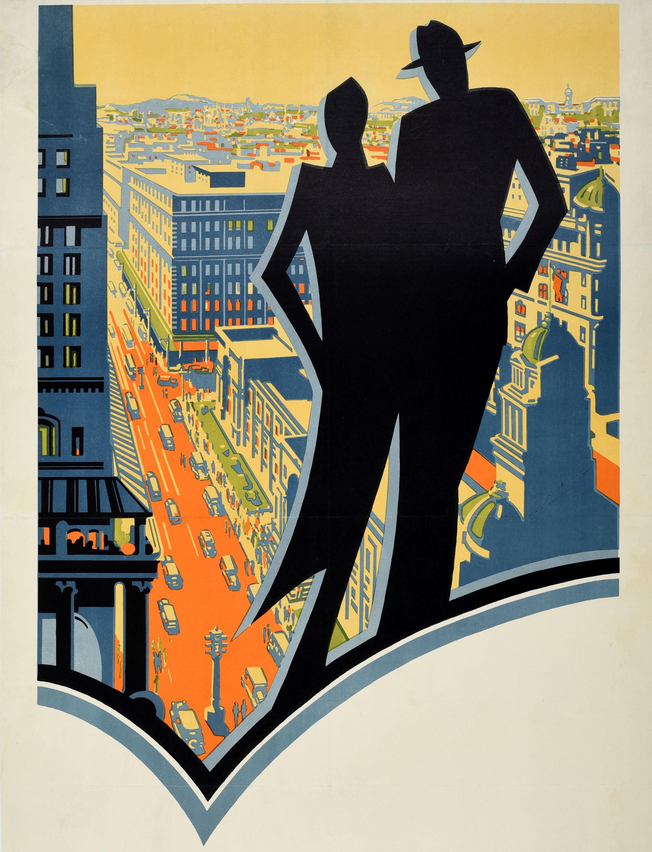 Art Deco Original Vintage Rail Travel Poster Johannesburg The Metropolis Of South Africa For Sale